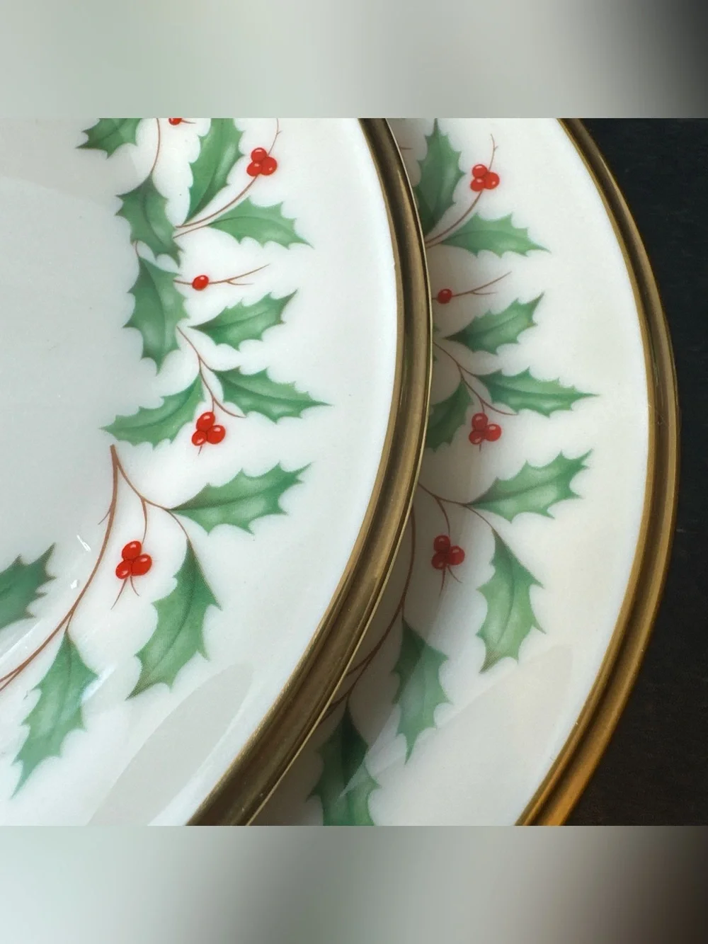 Vintage Lenox Bread Butter Plates Set 2 Holiday Dimension 6 3/8